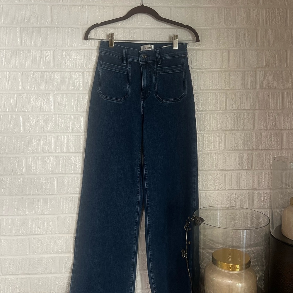 Frame Le Slim Palazzo Jeans with Front patch pockets 26 - Picture 5 of 11